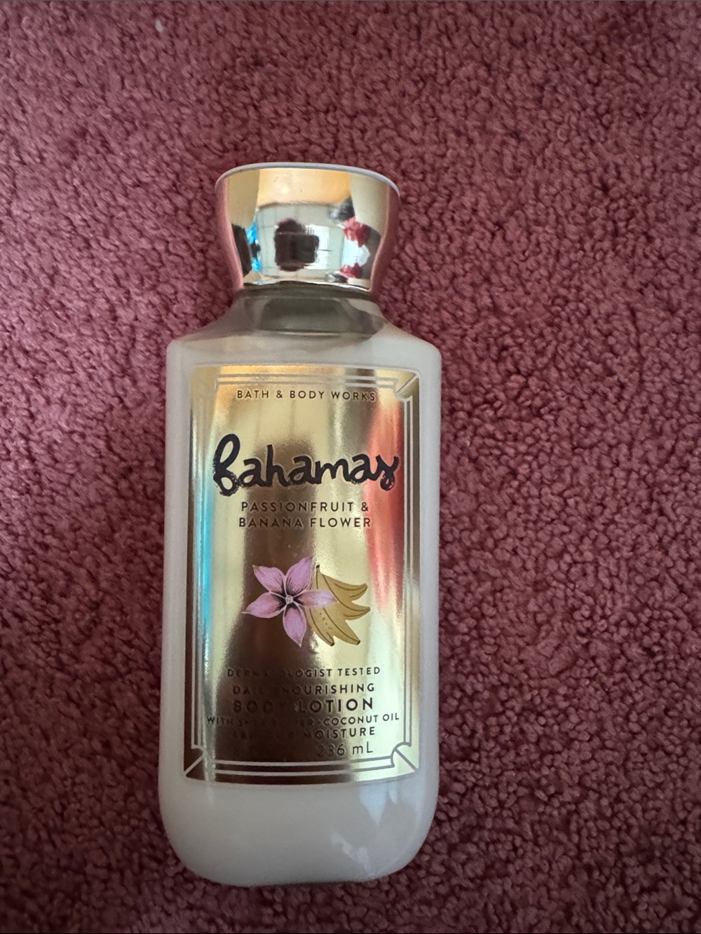 Bath & Body Works Bahamas Passionfruit & Banana Flower Lotion - Pink and Gold